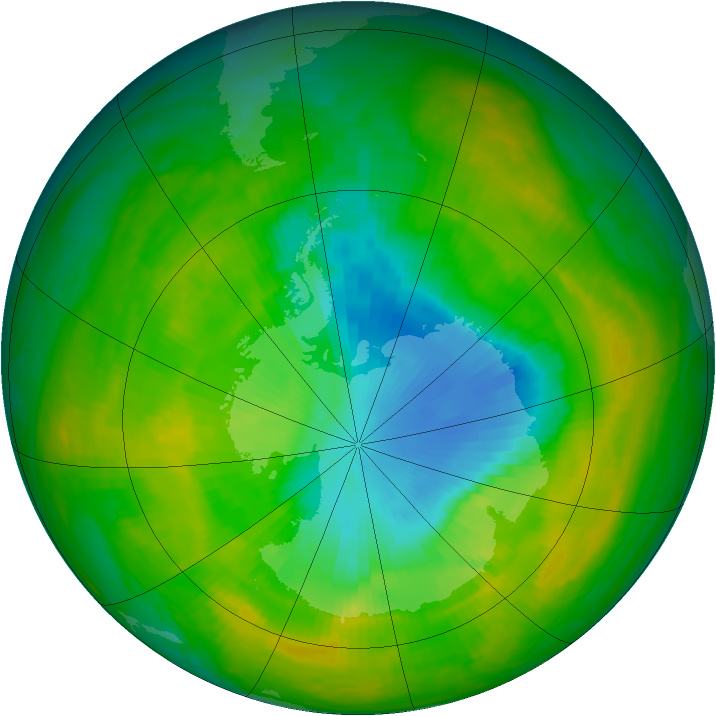 Antarctic ozone map for 28 November 1984